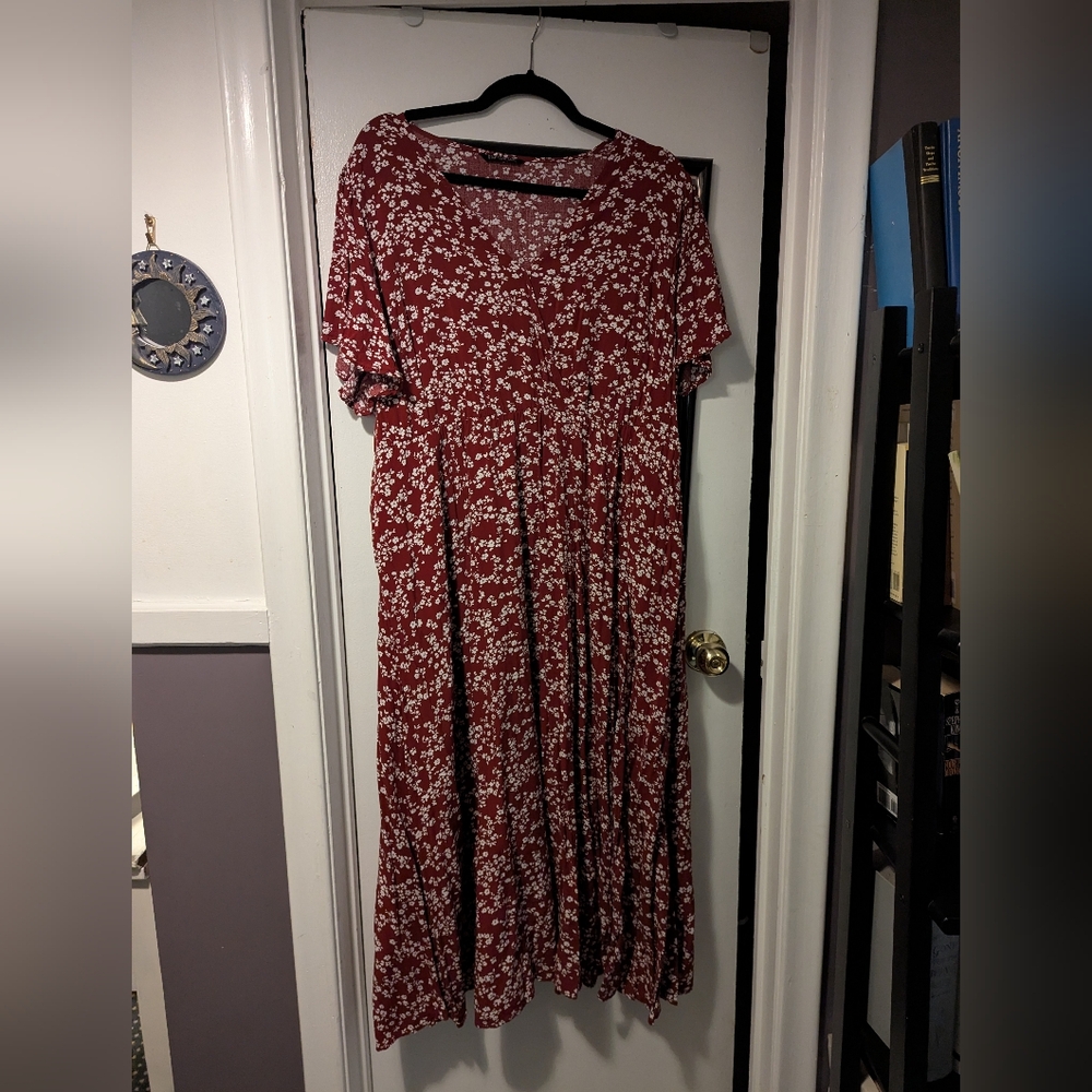 BloomChic Red Floral Maxi Dress